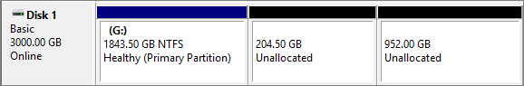 merge unallocated space