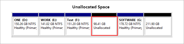 Image of unallocated space