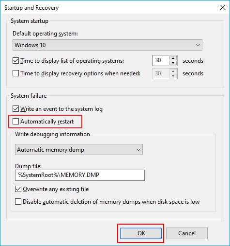 cancel automatically restart
