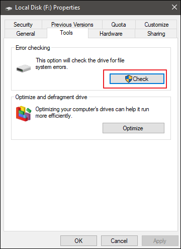 sprawdź i napraw błąd pliku systemowego