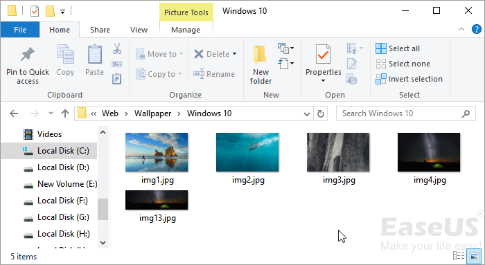 Sprawdź tapetę na lokalnym dysku, aby je znaleźć.