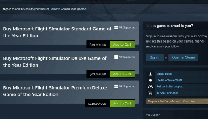 Darmowe pobieranie Microsoft Flight Simulator przez Steam — 4