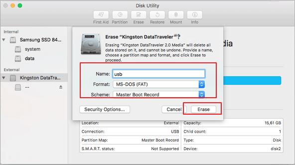 reformating usb flash drive mac