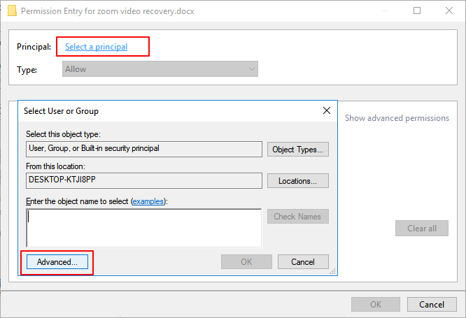 ustawiony na uzyskanie uprawnień do programu Word