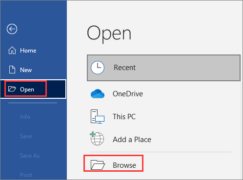 przejdź do otwarcia dokumentu Word