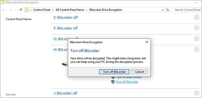 Odblokuj partycję BitLocker.