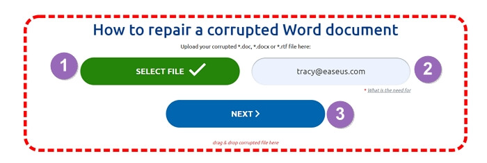 Otwórz narzędzie do naprawy plików online i kliknij, aby przesłać pliki