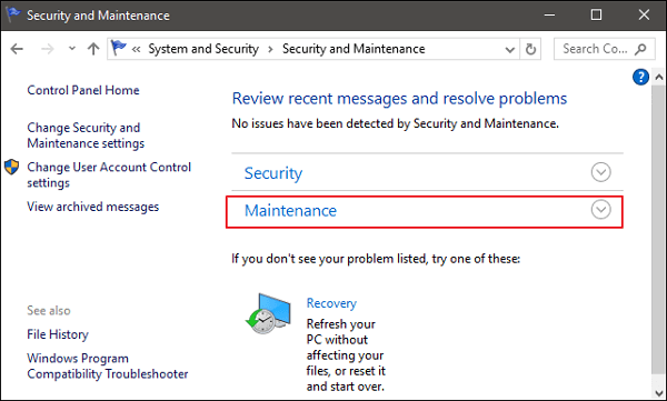 naprawić napęd systemu za pomocą panelu sterowania