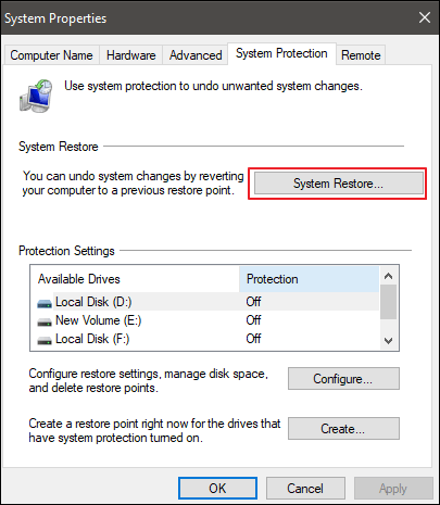 przywracanie systemu