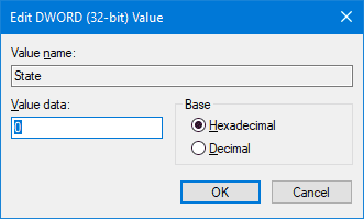 Zmień dane wartości, aby przywrócić utracony profil użytkownika.