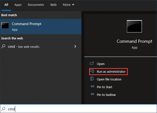 uruchom cmd jako administrator