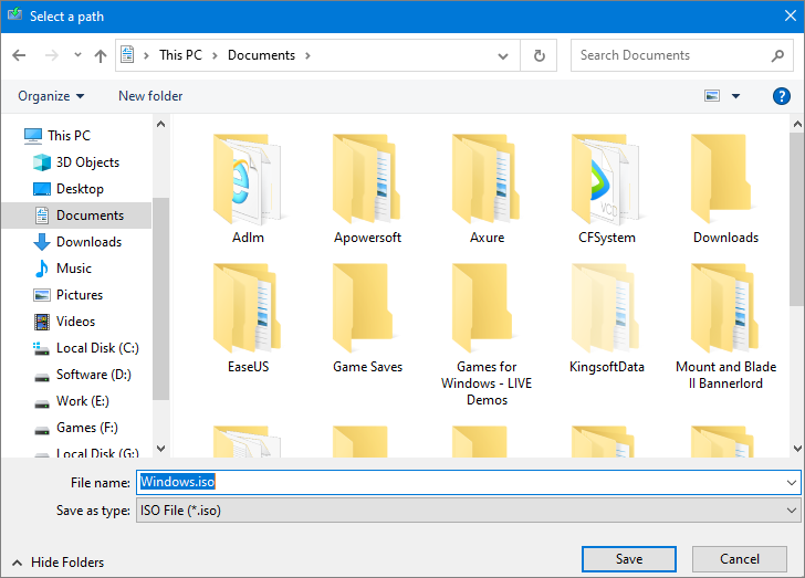 zapisz ISO na swoim komputerze