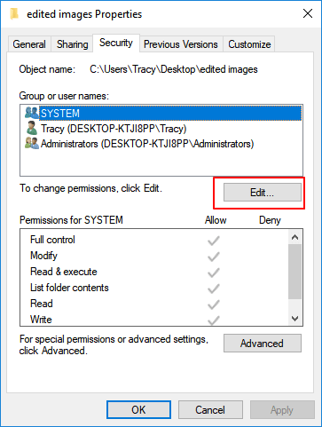 Zmień uprawnienia dostępu do folderu.