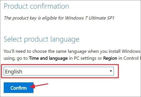 Krok 2 pobierania ISO w systemie Windows 7