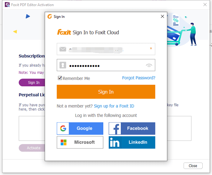 Proces logowania do aktywacji oprogramowania