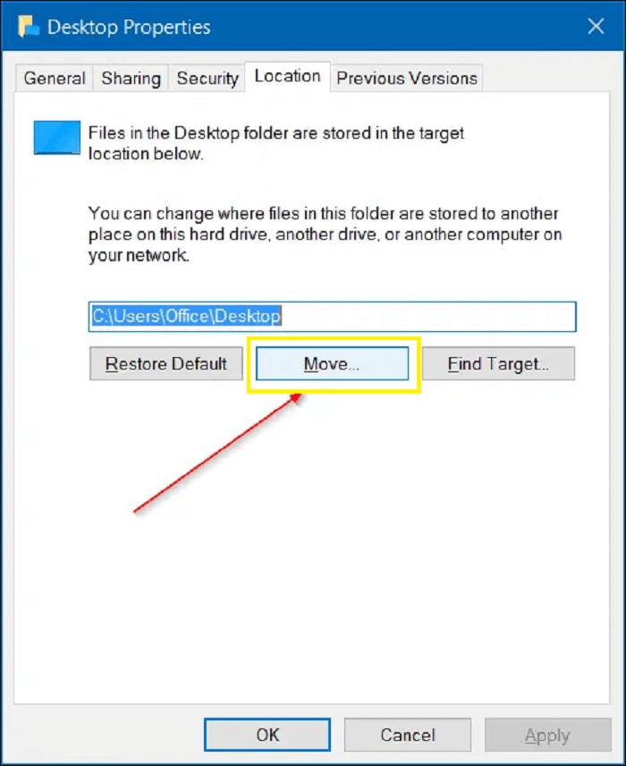 kliknij przycisk przenoszenia