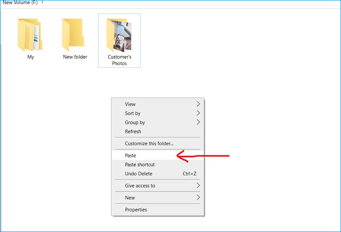 wklej pliki na dysk USB