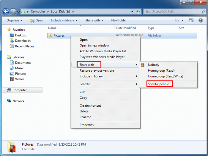 create network shared link