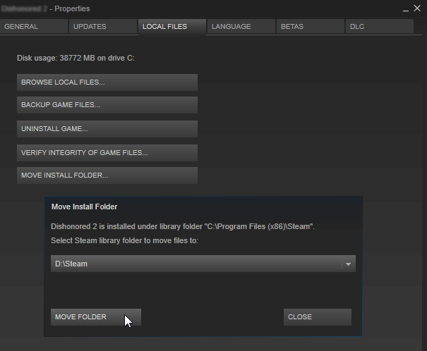 manually migrate csgo and move install folder