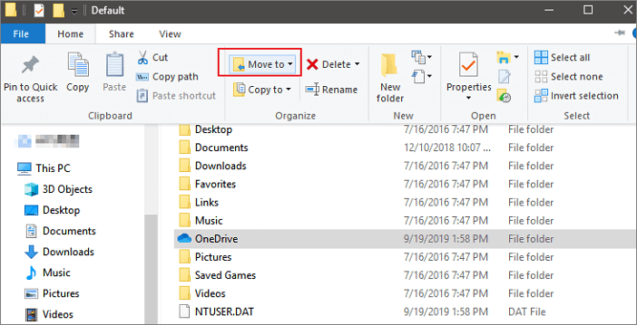 kliknij przenieś do przycisku