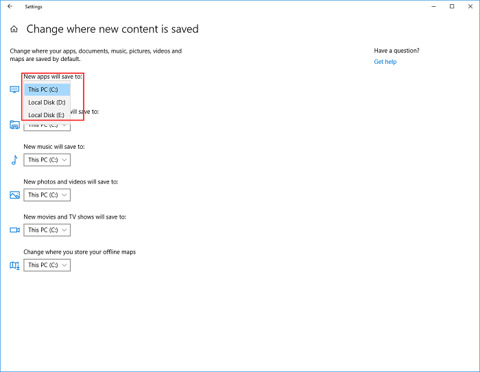 move programs setting 1