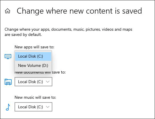 ustaw żądaną lokalizację pobierania