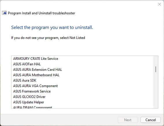 odinstaluj aplikacje