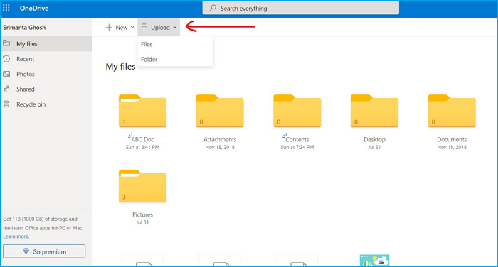 Prześlij pliki do OneDrive