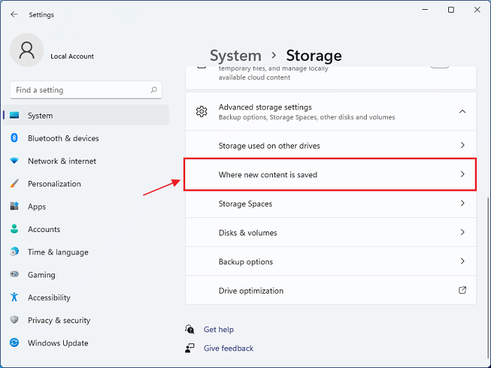 zmień miejsce zapisywania treści