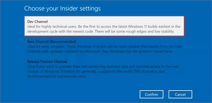 kanał deweloperski Windows 11