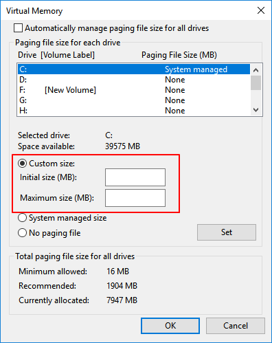 rozszerzyć pamięć wirtualną