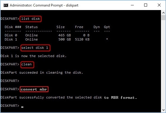 convert disk using cmd