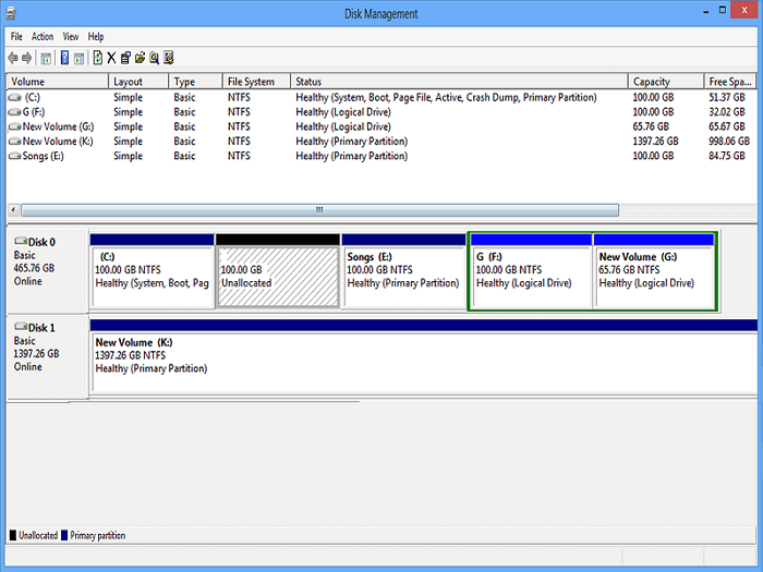 Open Disk Management to extend c drive in Windows 8