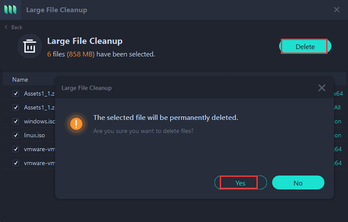 Clean large file with Tools M - 3