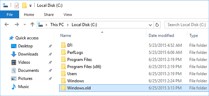 How to delete windows.old folder