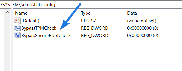 zmień nazwę BypassTPMCheck