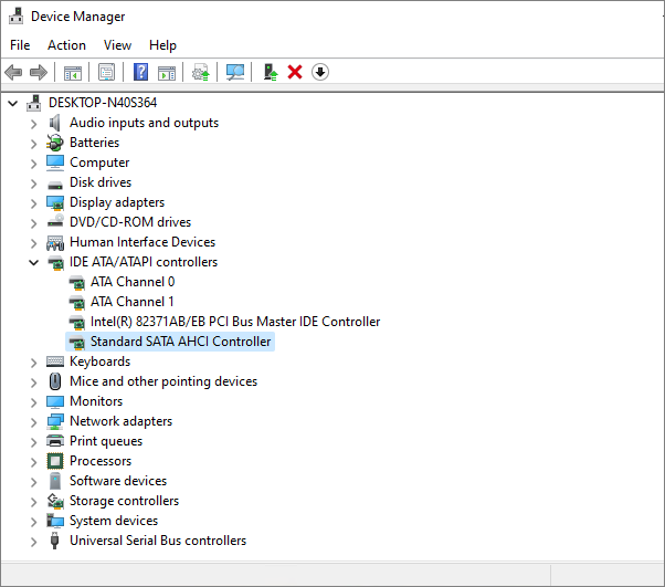 Standardowy kontroler SATA AHCI