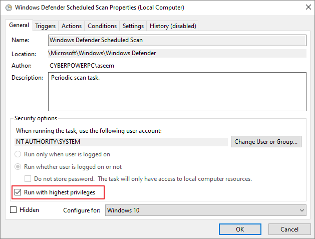 wysoki dysk wykonywalny usługi antymalware
