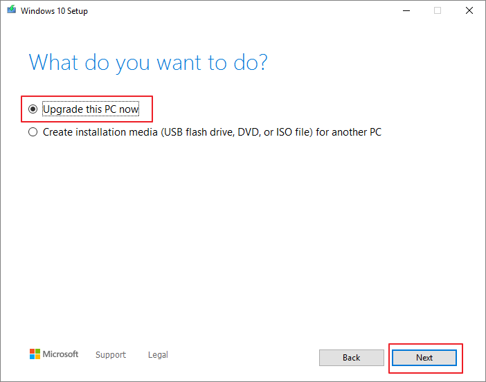 uaktualnij system Windows 10