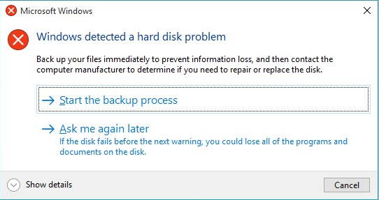 windows detect hard drive problem