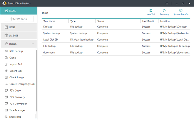 Image of EaseUS Todo Backup Enterprise