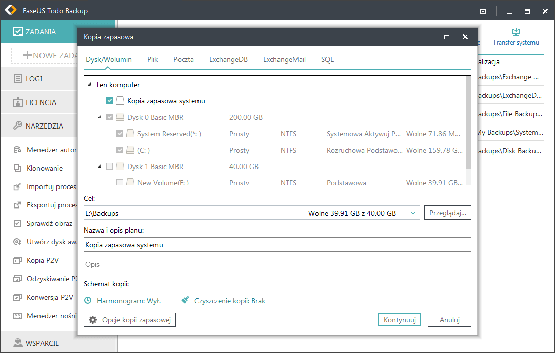 Back up system with EaseUS Todo Backup