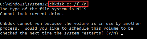 check the disk with cmd