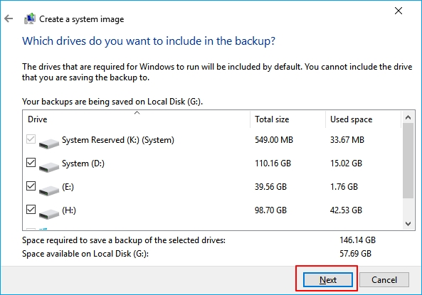 Wybierz docelowy dysk twardy do utworzenia kopii zapasowej