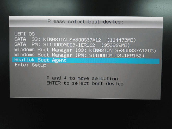 enable network boot