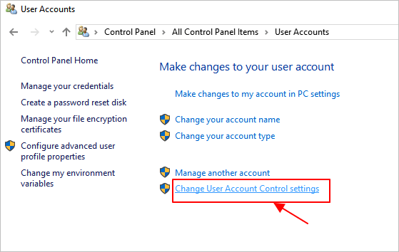 Use Control Panel to fix 'cannot copy files' error.