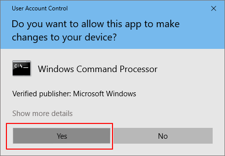Allow Command Prompt to run and fix 'can't copy files' error.