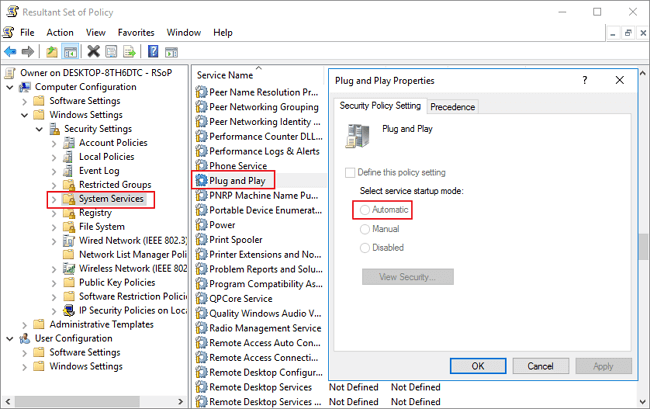 windows 7 build 7601 fix with RSOP