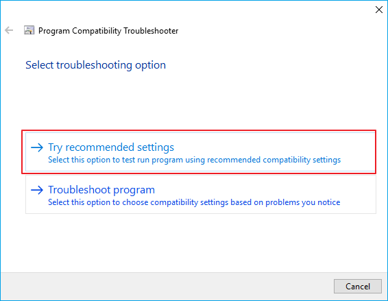 run application compatability troubleshooter - 2
