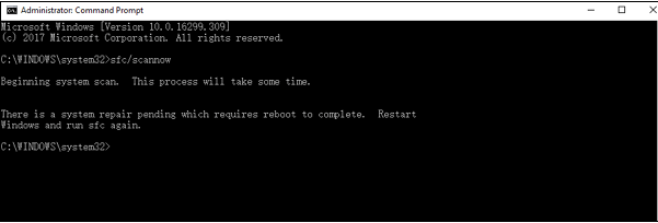 uruchom sfc, aby sprawdzić i naprawić pliki systemowe